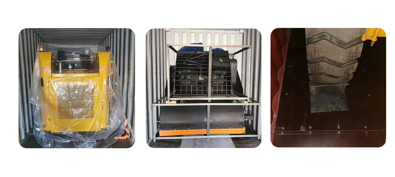 package and load for skid steer loader shipping